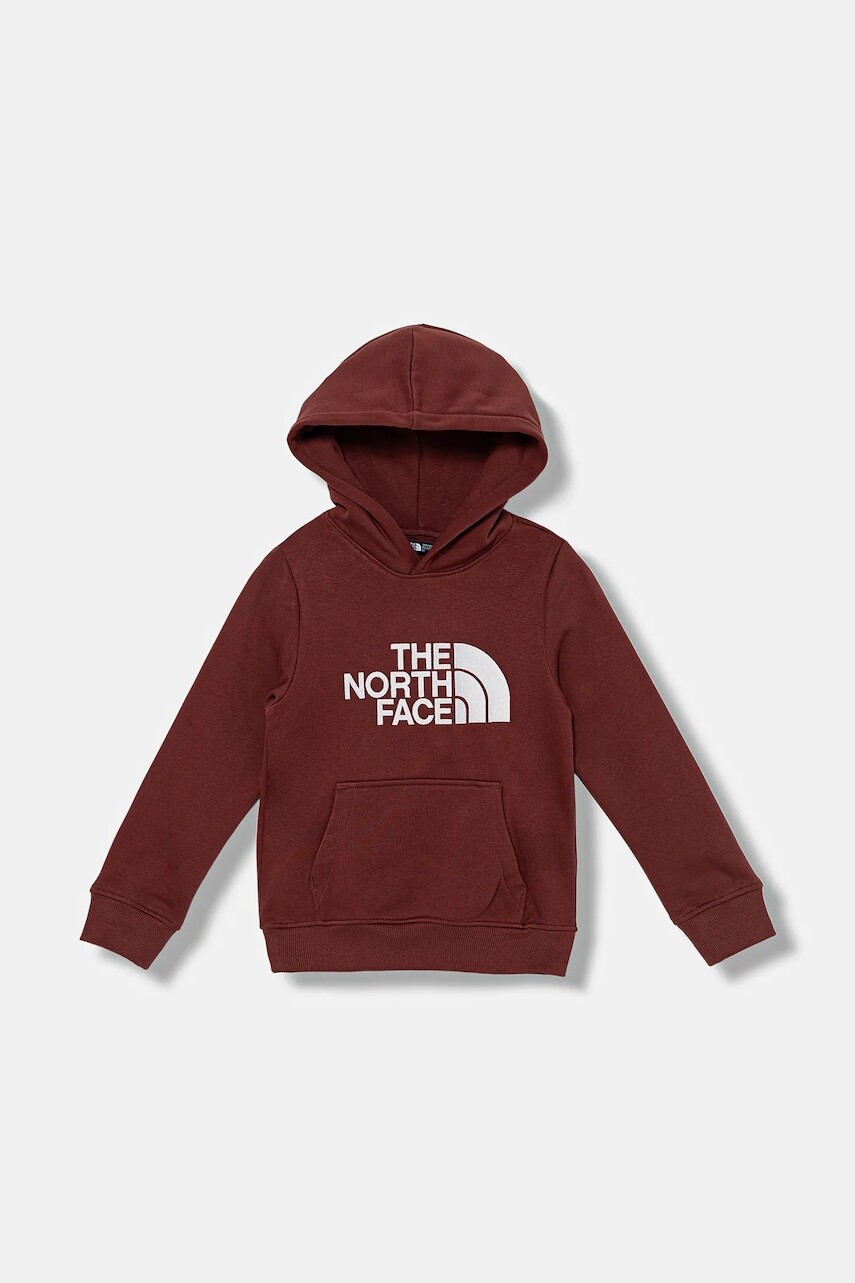 Detská mikina The North Face TEEN DREW PEAK PULLOVER HOODIE bordová farba, s kapucňou, s nášivkou, NF0A8EHH0VO1