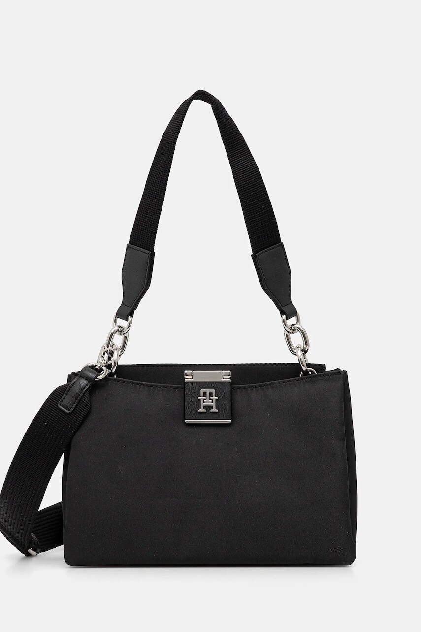 Kabelka Tommy Hilfiger čierna farba, AW0AW18200