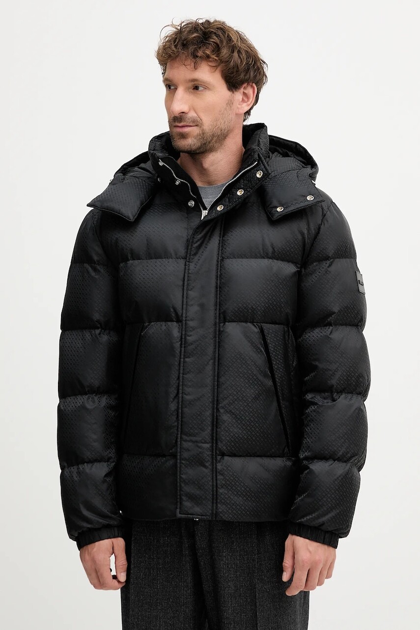 Bunda BOSS čierna farba, zimná, 50548727