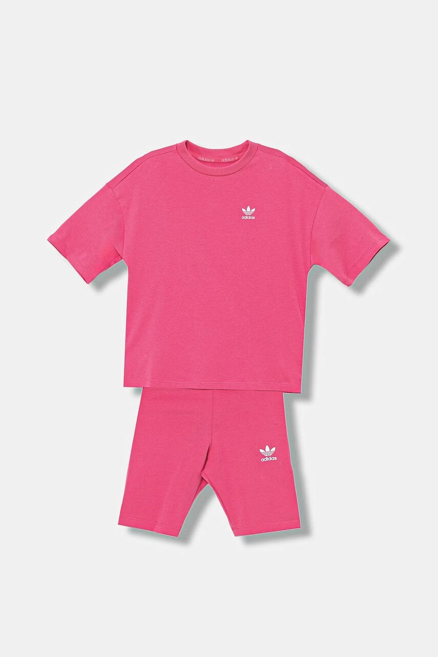 Detská bavlnená súprava adidas Originals ružová farba, JY4872