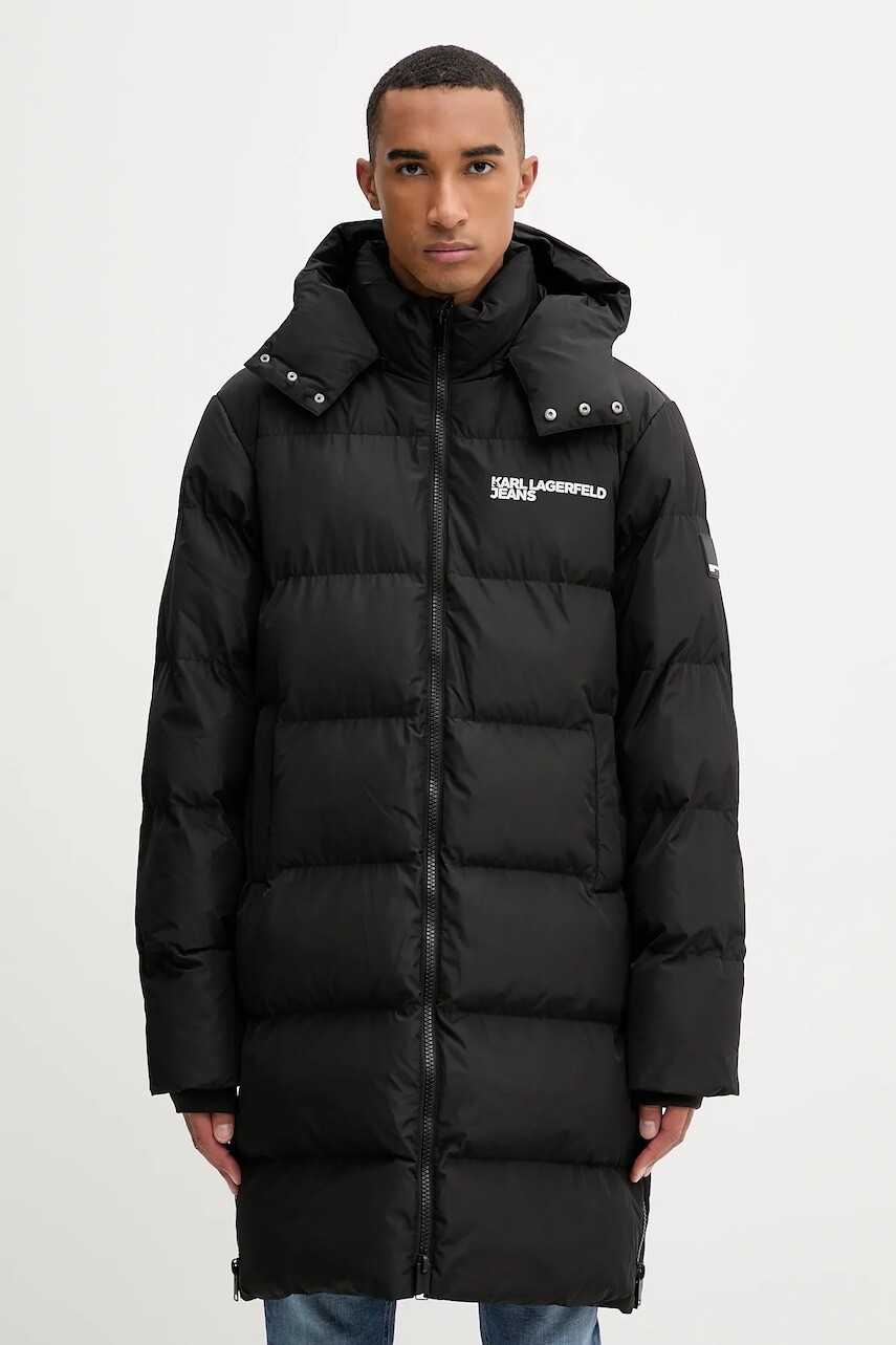 Bunda Karl Lagerfeld Jeans čierna farba, zimná, A4M15028