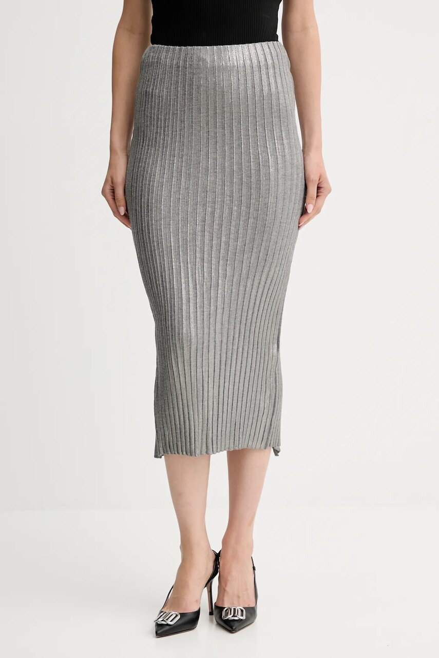 Sukňa Simona Corsellini strieborná farba, midi, puzdrová, A25CPGOP0101
