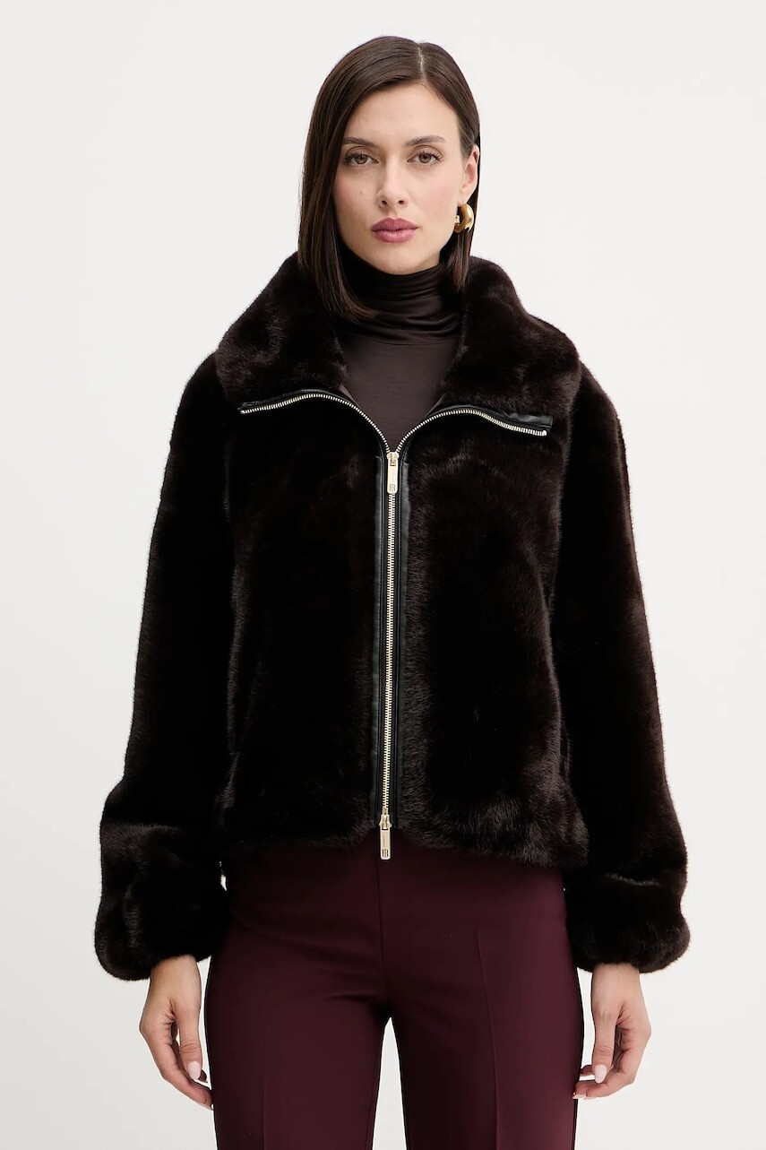 Bunda Fracomina hnedá farba, prechodná, FQ25WC4002O44501