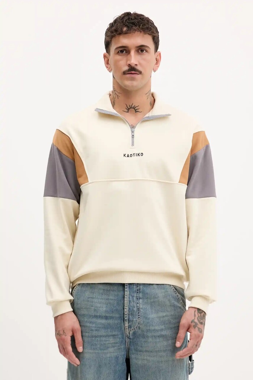 Mikina Kaotiko béžová farba, vzorovaná, AR097-01-G002