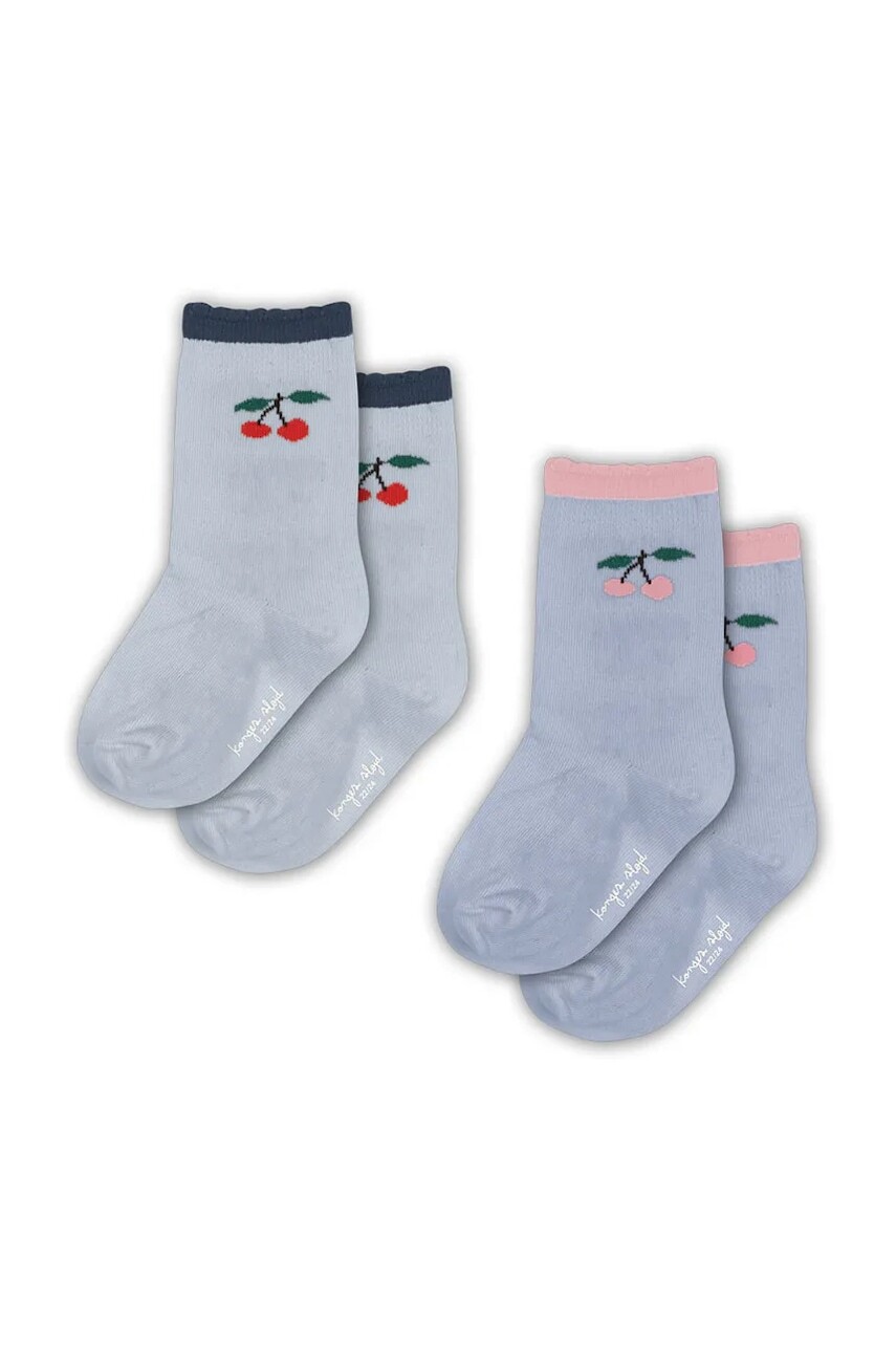 Ponožky Konges Sløjd 2 PACK JAQUARD FRILL SOCKS modrá farba, KS104064