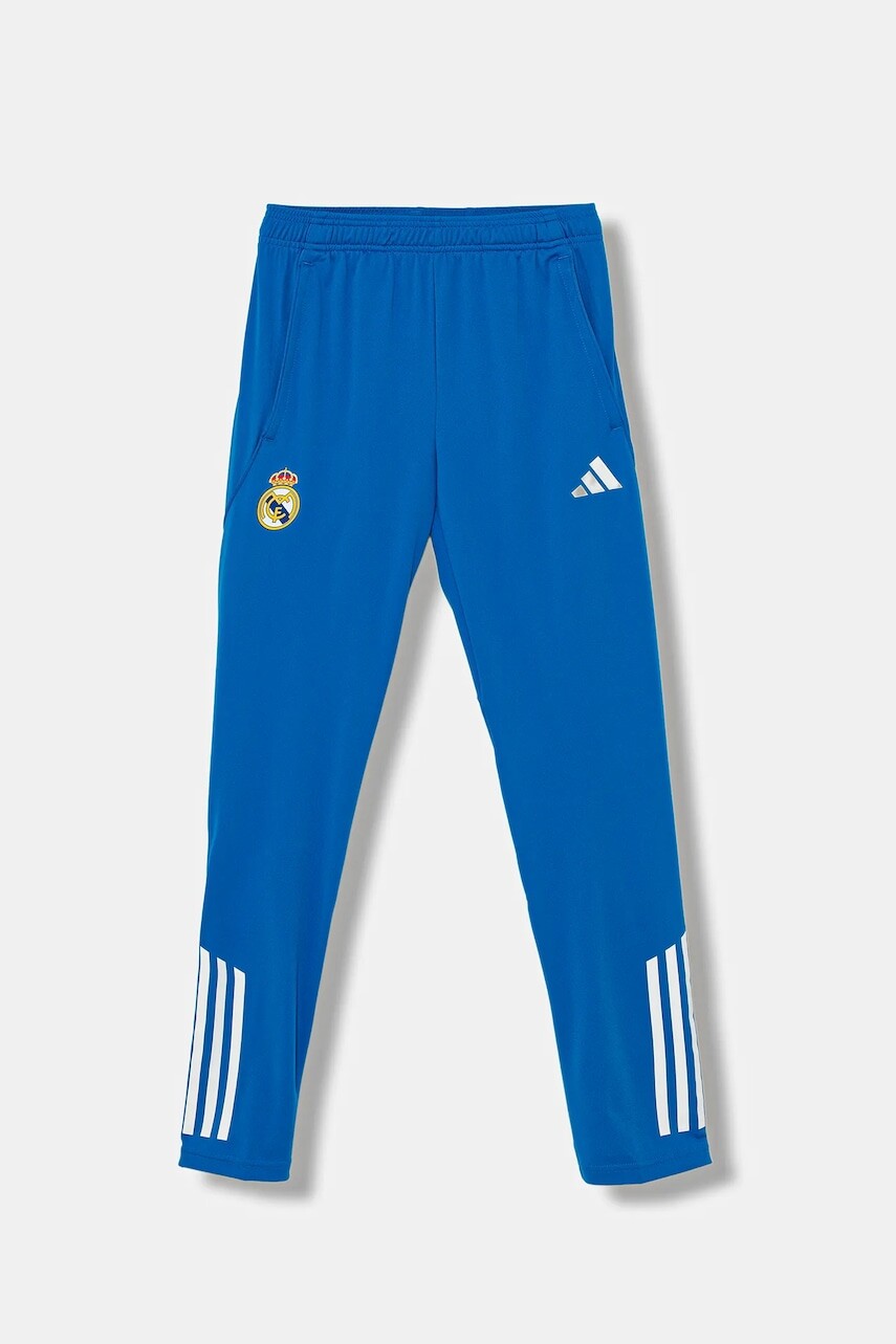 Detské tepláky adidas Performance REAL MADRID modrá farba, s potlačou, JP4031
