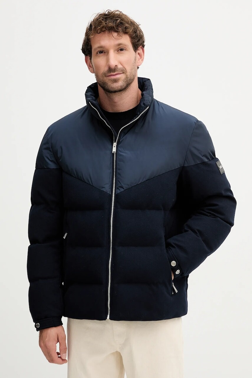 Bunda BOSS tmavomodrá farba, zimná, 50548810