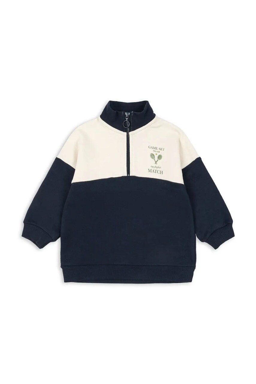 Mikina Konges Sløjd LOUPY LOU HALF ZIP SWEAT OCS tmavomodrá farba, KS103872