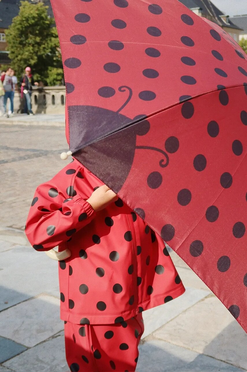 Detský dáždnik Konges Sløjd LADY DOT UMBRELLA červená farba, KS103493