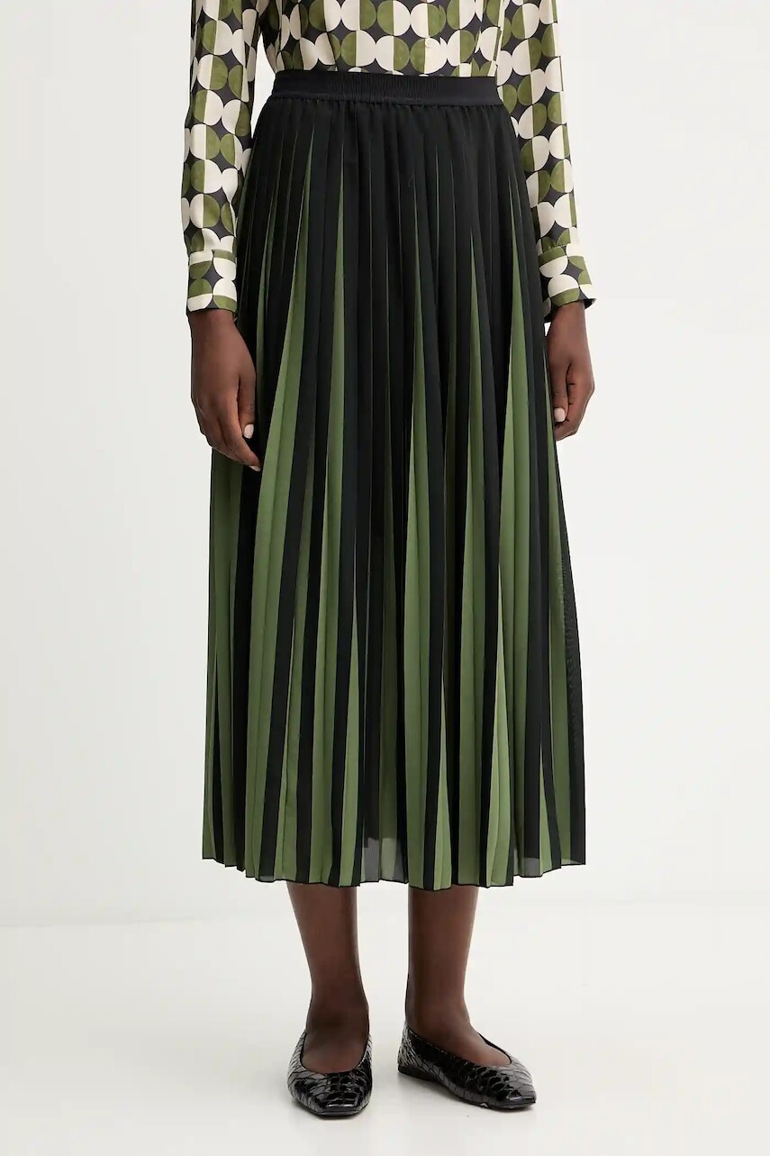 Sukňa Weekend Max Mara BORA zelená farba, maxi, áčkový strih, 2525106082600