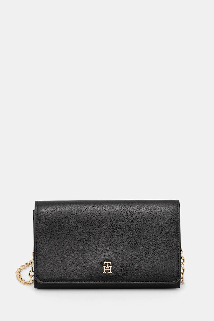 Listová kabelka Tommy Hilfiger čierna farba, AW0AW17958