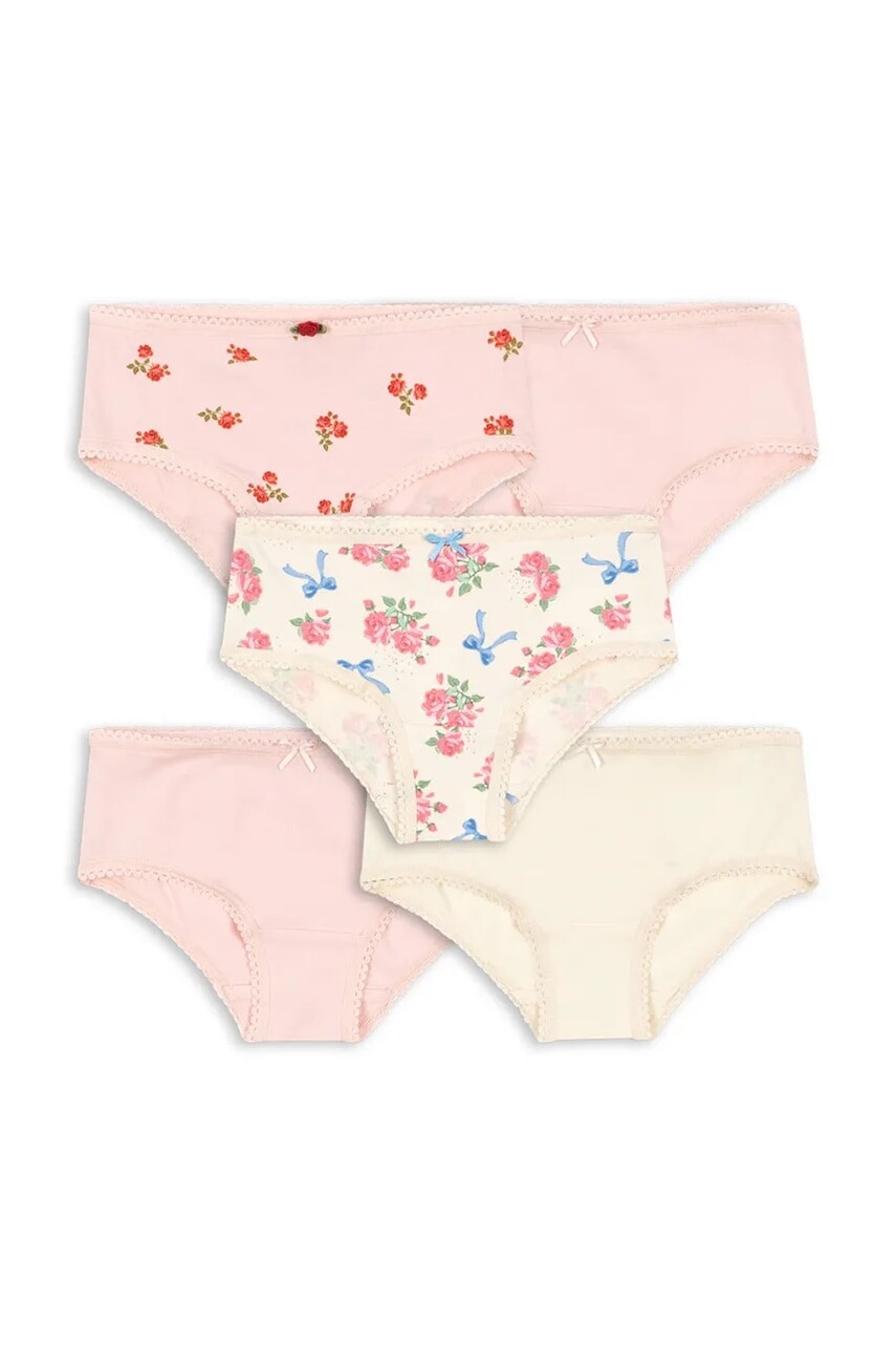 Detské nohavičky Konges Sløjd BASIC 5 PACK GIRL UNDERPANTS GOTS 5-pak ružová farba, KS103699