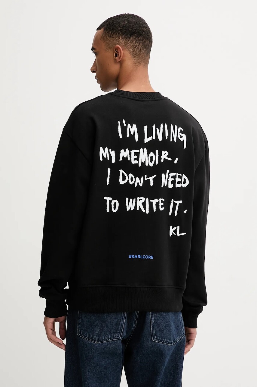 Bavlnená mikina Karl Lagerfeld Jeans čierna farba, s potlačou, A4M20026