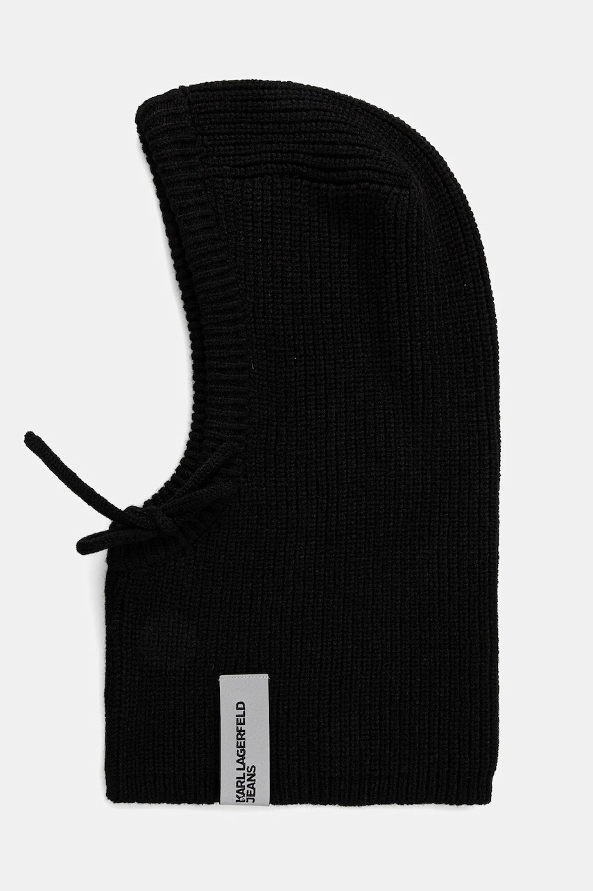 Kukla s prímesou vlny Karl Lagerfeld Jeans čierna farba, A4W33126