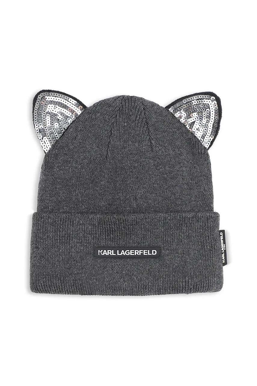 Detská čiapka Karl Lagerfeld šedá farba biela, Z31007