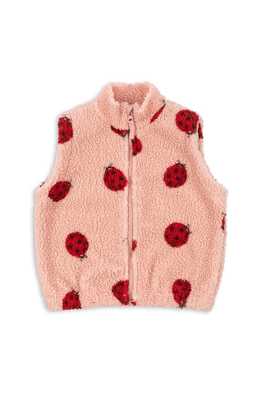 Detská vesta Konges Sløjd JODY TEDDY VEST GRS ružová farba, KS103481