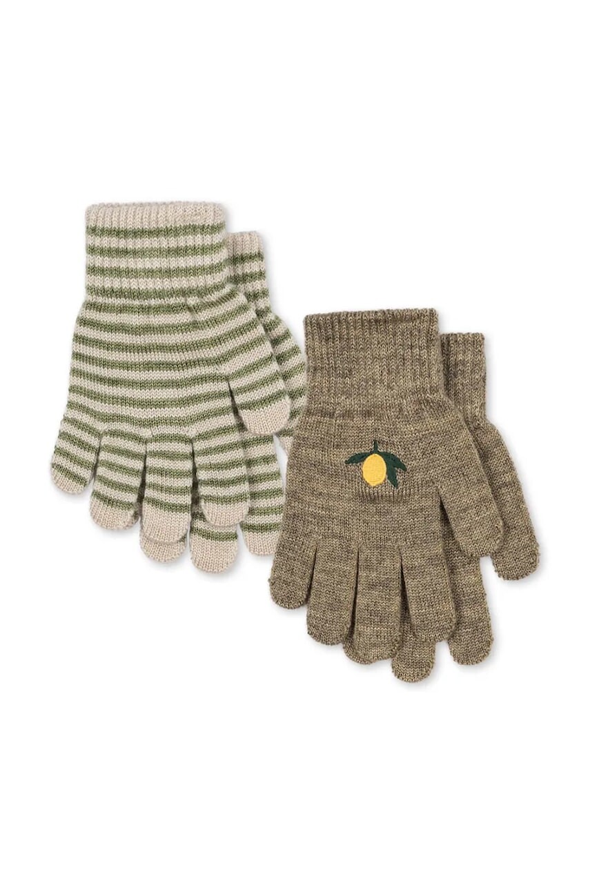 Rukavice Konges Sløjd 2 PACK FILLA GLOVES 2-pak zelená farba, KS103430