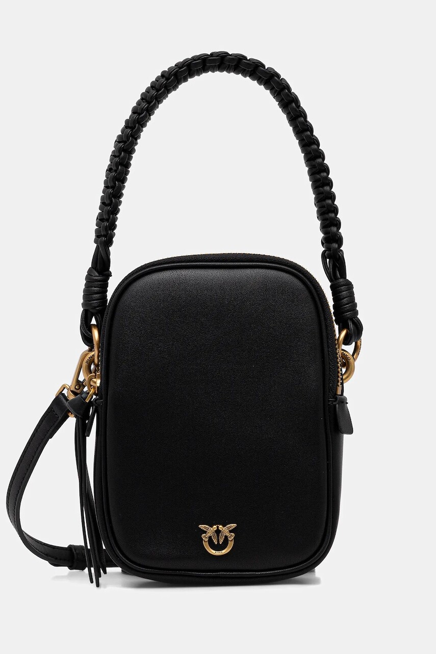 Kožená kabelka Pinko čierna farba, 105134 A2OB