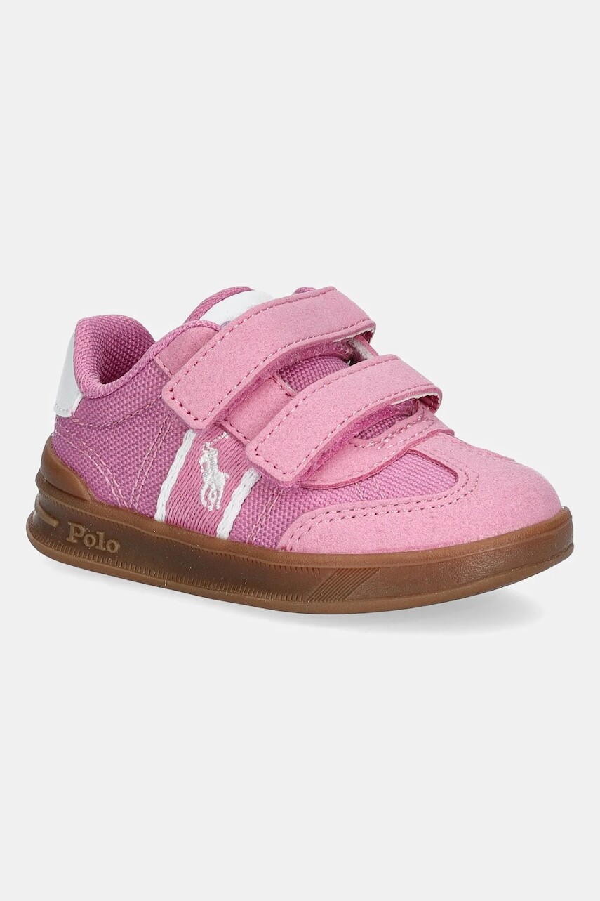 Detské tenisky Polo Ralph Lauren HERITAGE COURT III T-TOE EZ ružová farba, RL01962660
