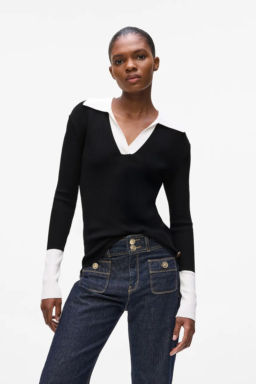 Sveter Karl Lagerfeld čierna farba, ľahký, A4W18043