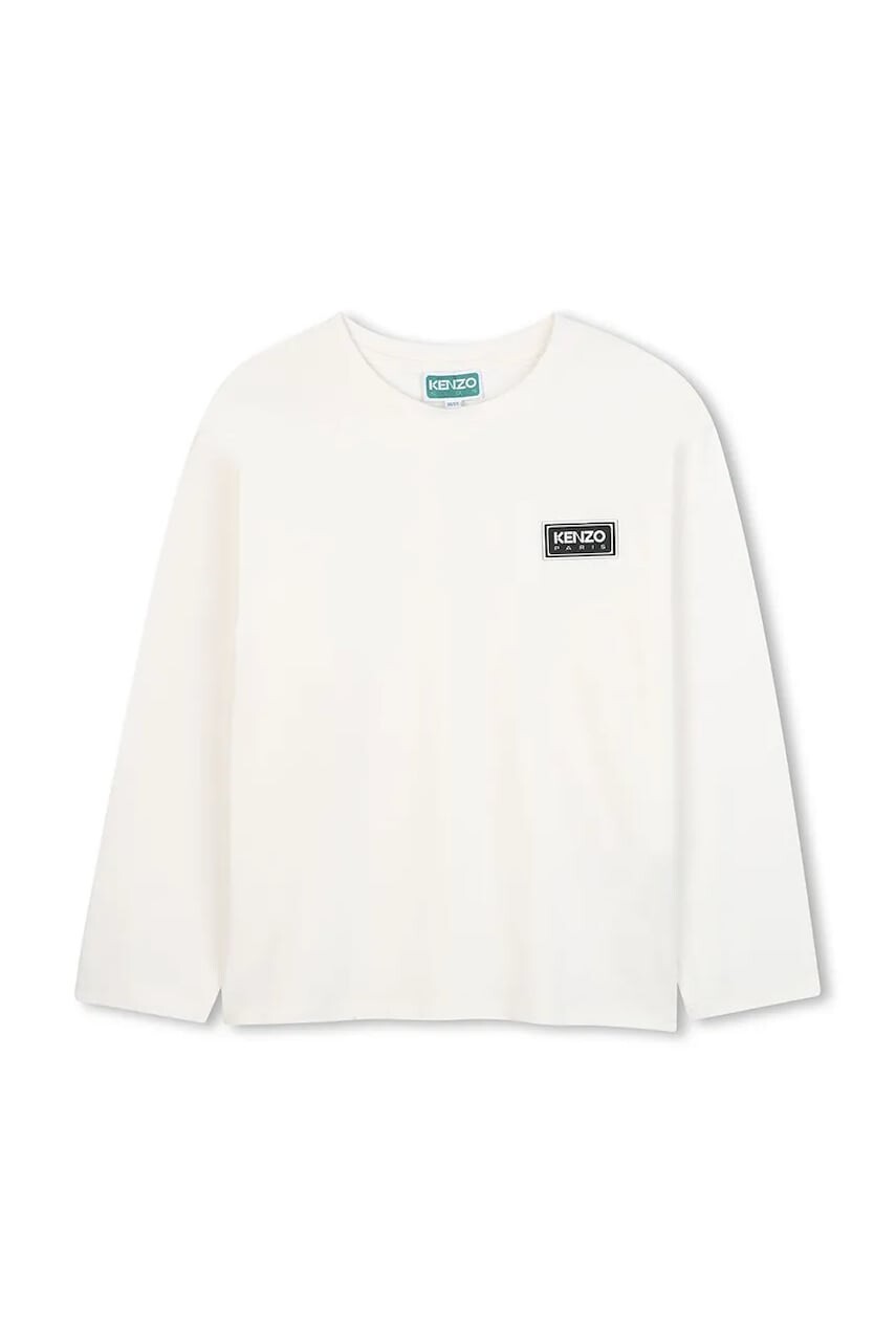 Detská bavlnená košeľa s dlhým rukávom Kenzo Kids biela farba, jednofarebná, K61496