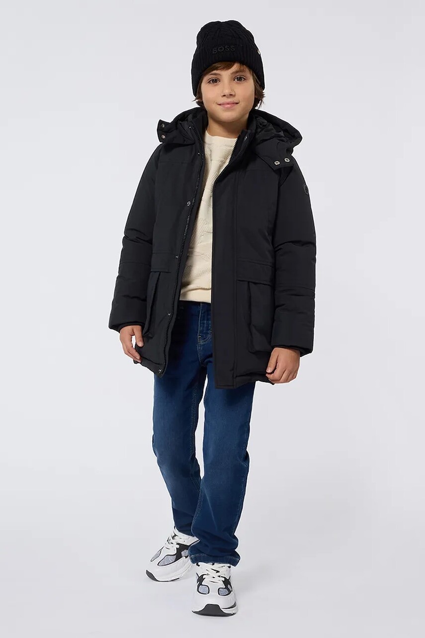 Detská bunda BOSS čierna farba, J52388