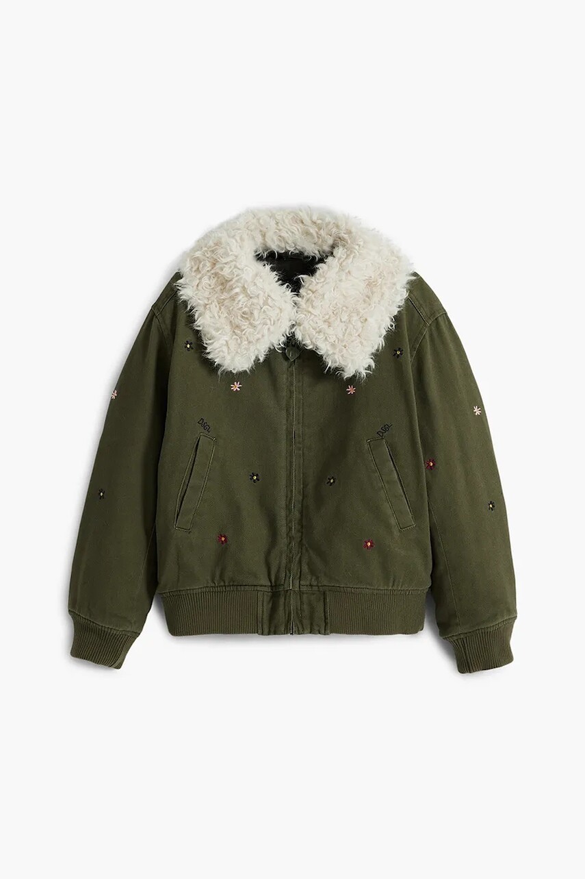 Detská bunda Desigual zelená farba, 25WGEW12