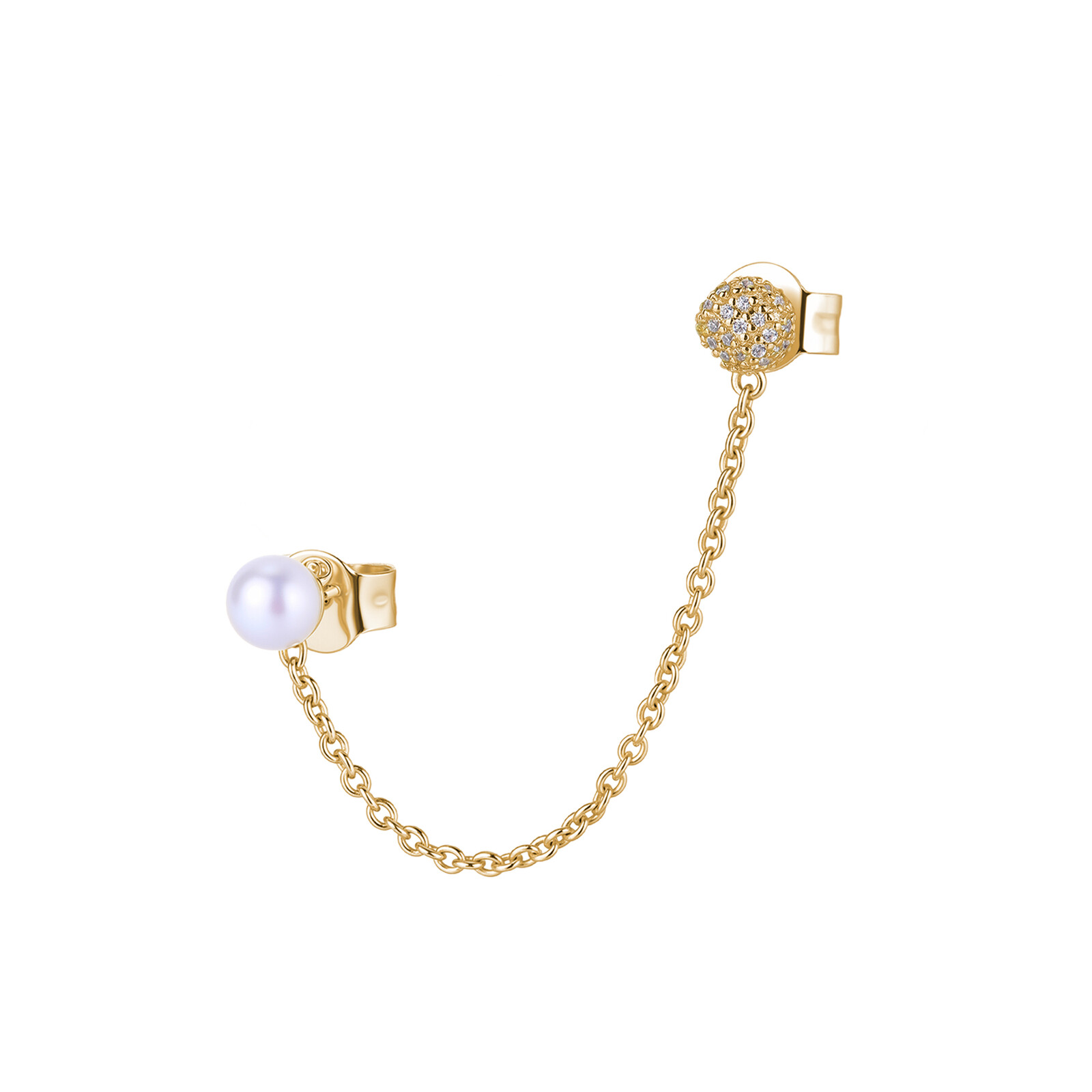 Rosato Módna pozlátená single náušnice s perlou Azzurra RZAZ026