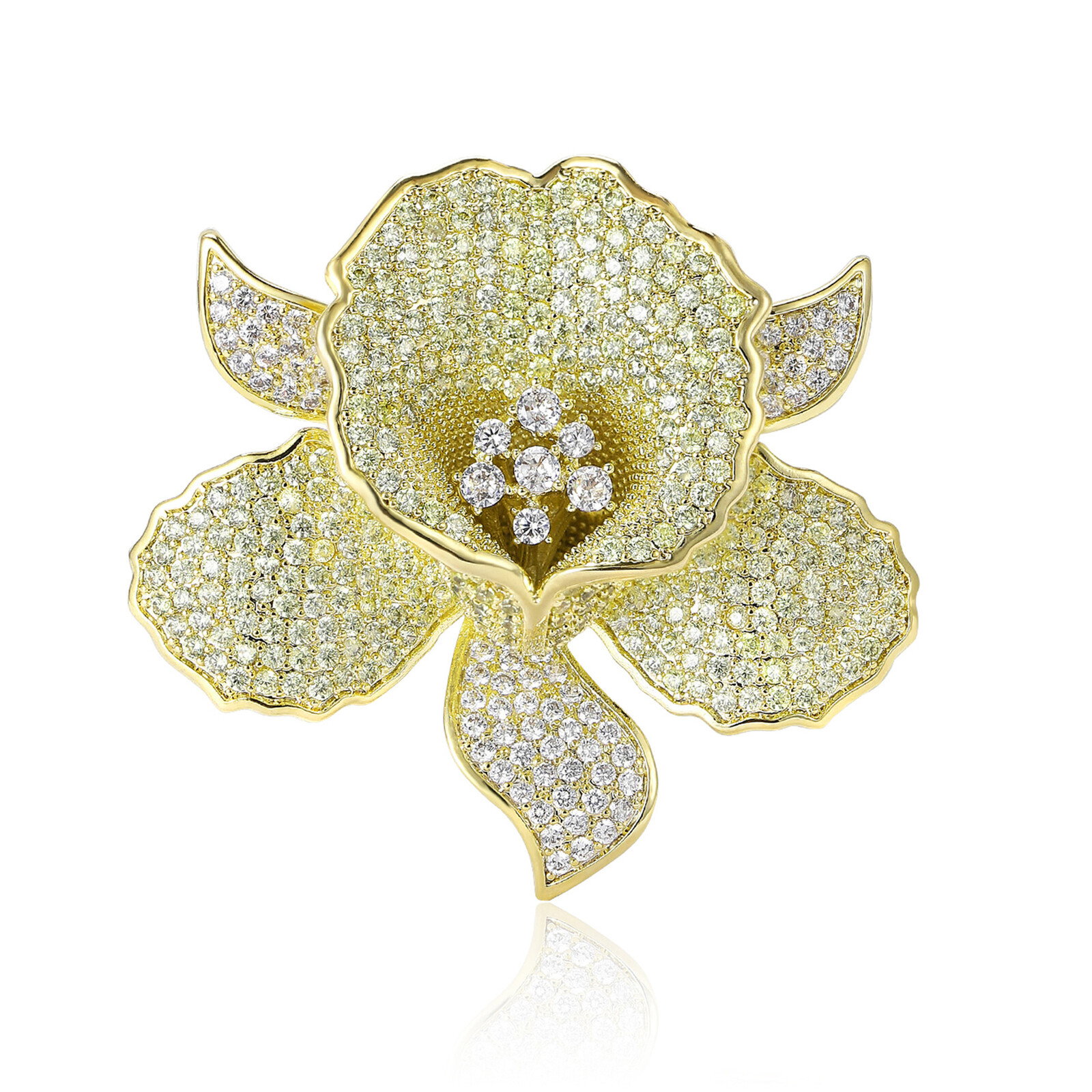 Troli Luxusná pozlátená brošňa v tvare kvetu Gold