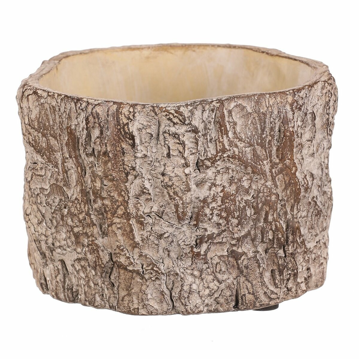 Kvetináč imitácia drevenej kôry, 16 x 16 x 10 cm,betón, 16 cm