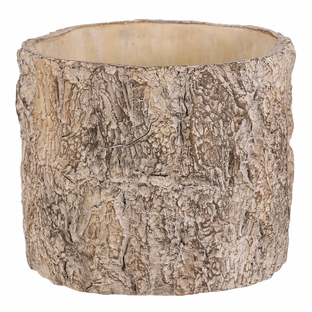 Kvetináč imitácia drevenej kôry, 21 x 21 x 17 cm,betón, 21 cm