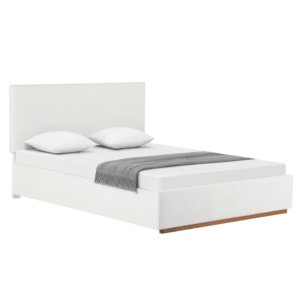 Posteľ s roštom a úložným priestorom, 160x200, biela, NUVOLA