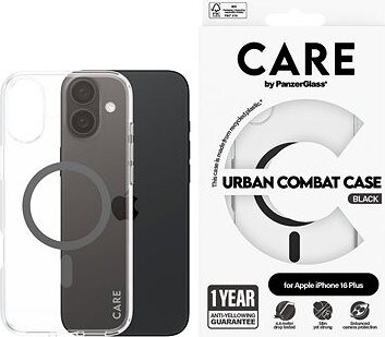 PanzerGlass CARE kryt Apple iPhone 16 Plus MagSafe Urban Combat priehľadný/čierny