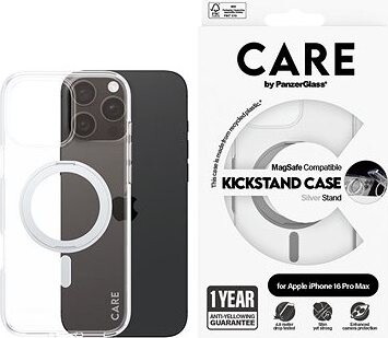 PanzerGlass CARE kryt Apple iPhone 16 Pro Max MagSafe KickStand priehľadný/sivý