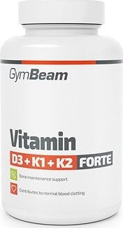 GymBeam Vitamín D3+K1+K2 Forte 120 kapsúl
