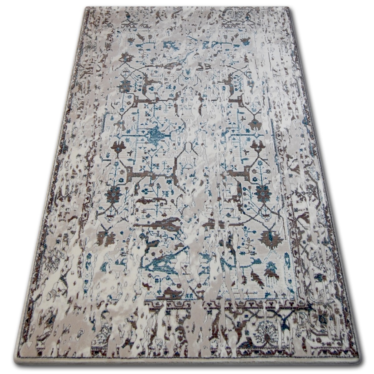 Kusový koberec AKRYLOVÝ TALAS 0309 biely/modrý