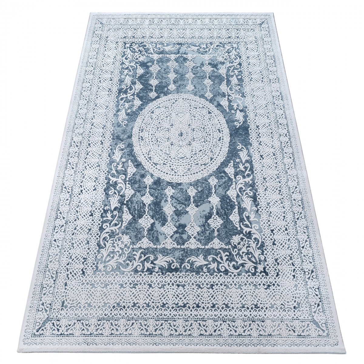 Kusový koberec AKRYLOVÝ VALENCIA 2328 modrý/slonová kosť