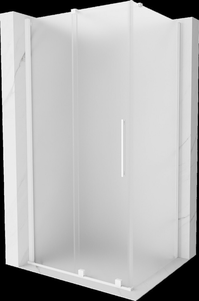 MEXEN/S - Velár sprchovací kút, posuvné dvere 110 x 90, dekor, biela 871-110-090-31-20