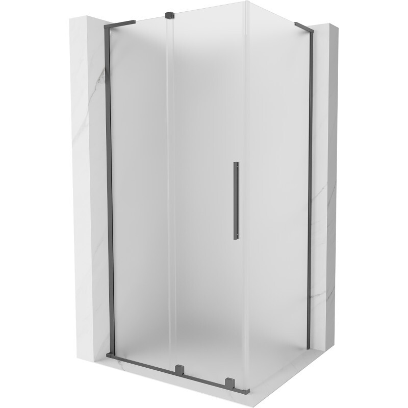 MEXEN/S - Velar L sprchovací kút, posuvné dvere 110 x 70, dekor, grafit metal 871-110-070-33-95