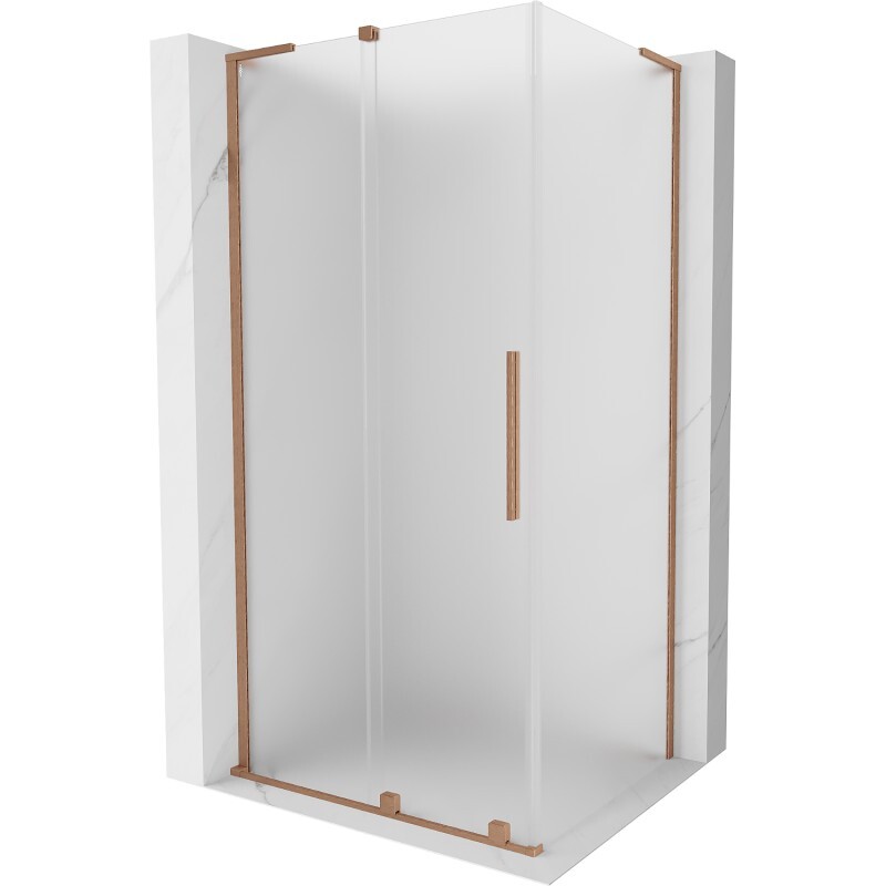 MEXEN/S - Velar L sprchovací kút, posuvné dvere 110 x 70, dekor, meď kartáčovaná 871-110-070-33-65