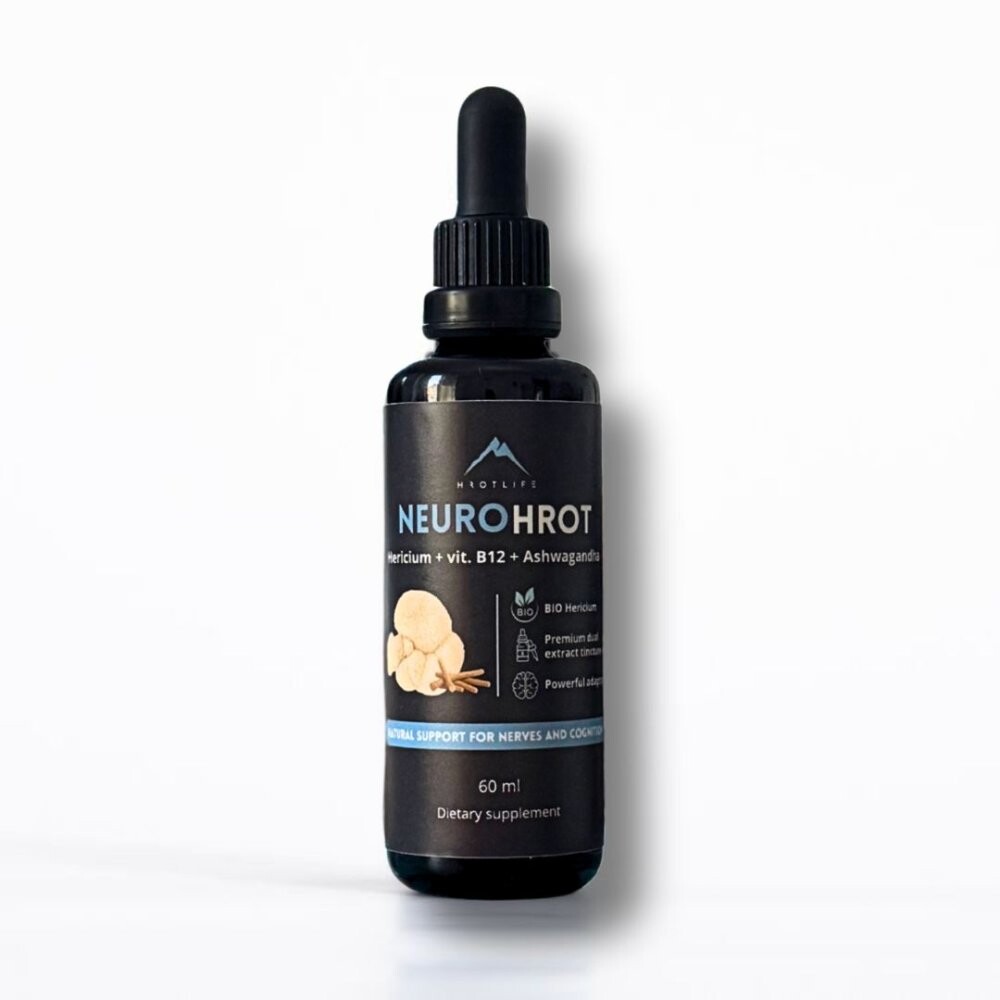NeuroHrot tinktúra Hericium + vitamín B12 + Ashwagandha Hrotlife 60ml