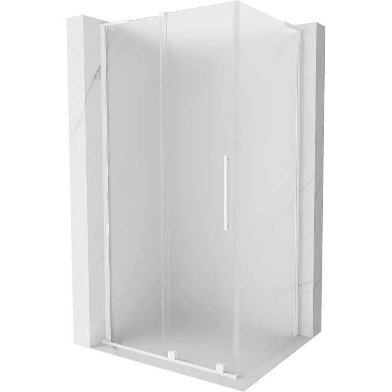 MEXEN/S - Velar L sprchovací kút, posuvné dvere 90 x 70, dekor, biela 871-090-070-33-20
