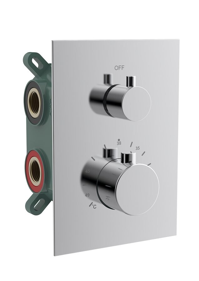 SAPHO - KIMURA podomietková sprchová termostatická batéria, box, 2 výstupy, chróm KU682