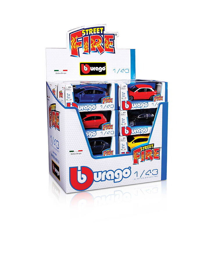 43BB30010 Bburago 1:43 Street Fire (3 x 24 DISPLAY) 72ks ASST - poškodený obal