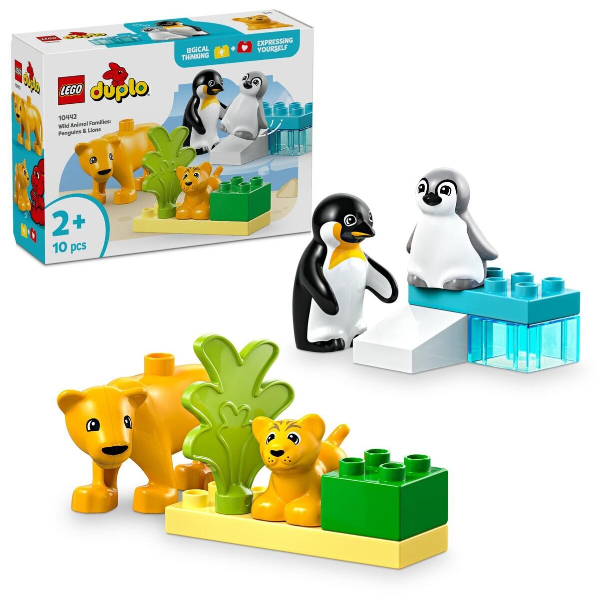 2210442 LEGO® DUPLO® 10442 Rodinky divokých zvierat: Tučniaky a levy - poškodený obal