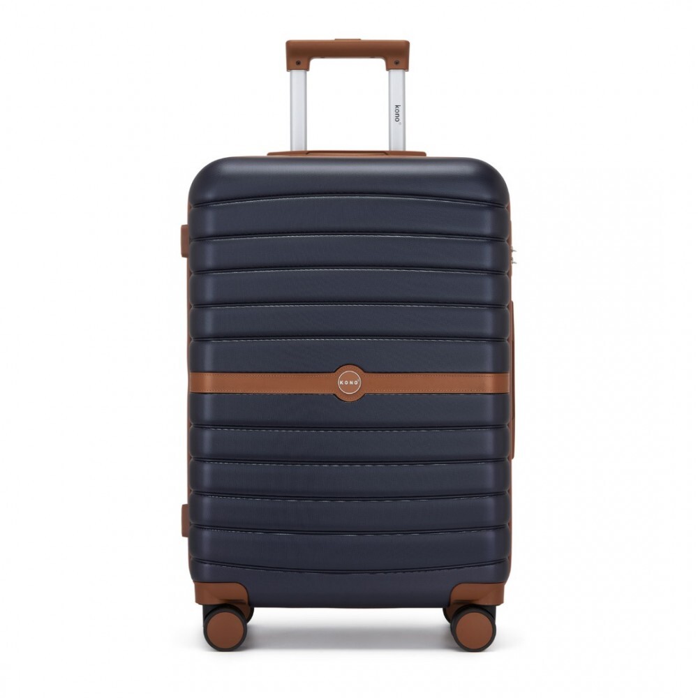 Cestovný kufor ABS+PC s pruhovaným vzorom Kono - 62 L - navy
