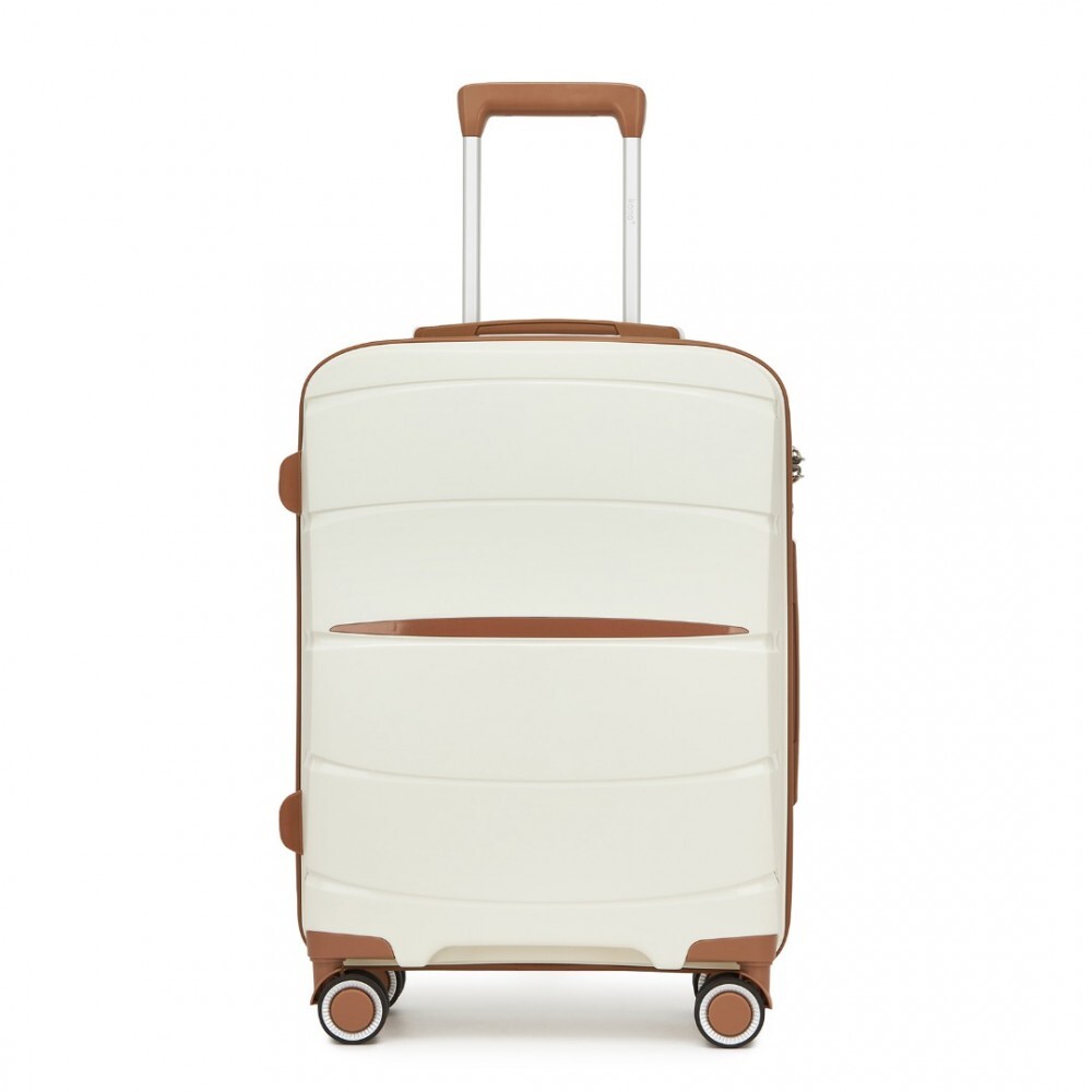 Moderný kabínový kufor Kono - PP - béžovo-hnedá - 38 L