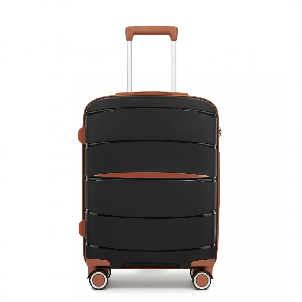 Moderný kabínový kufor Kono - PP - čierno-hnedá - 38 L
