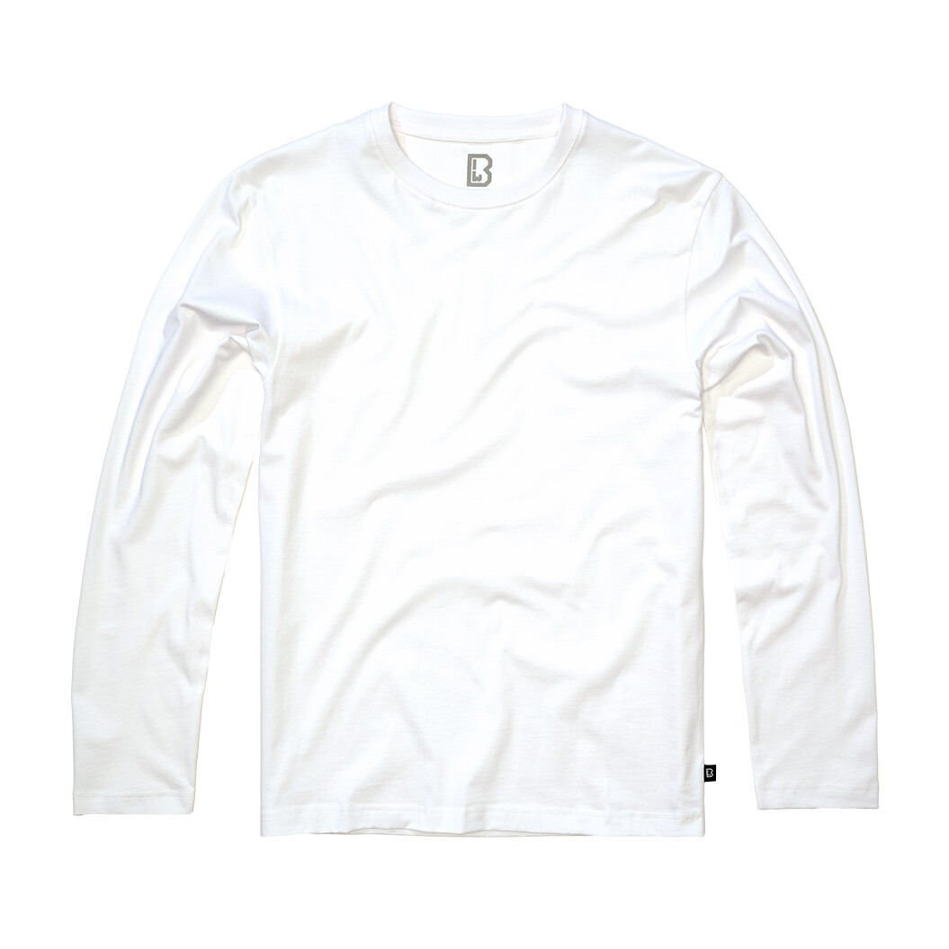 Tričko s dlhým rukávom Brandit Premium Longsleeve - biele, S