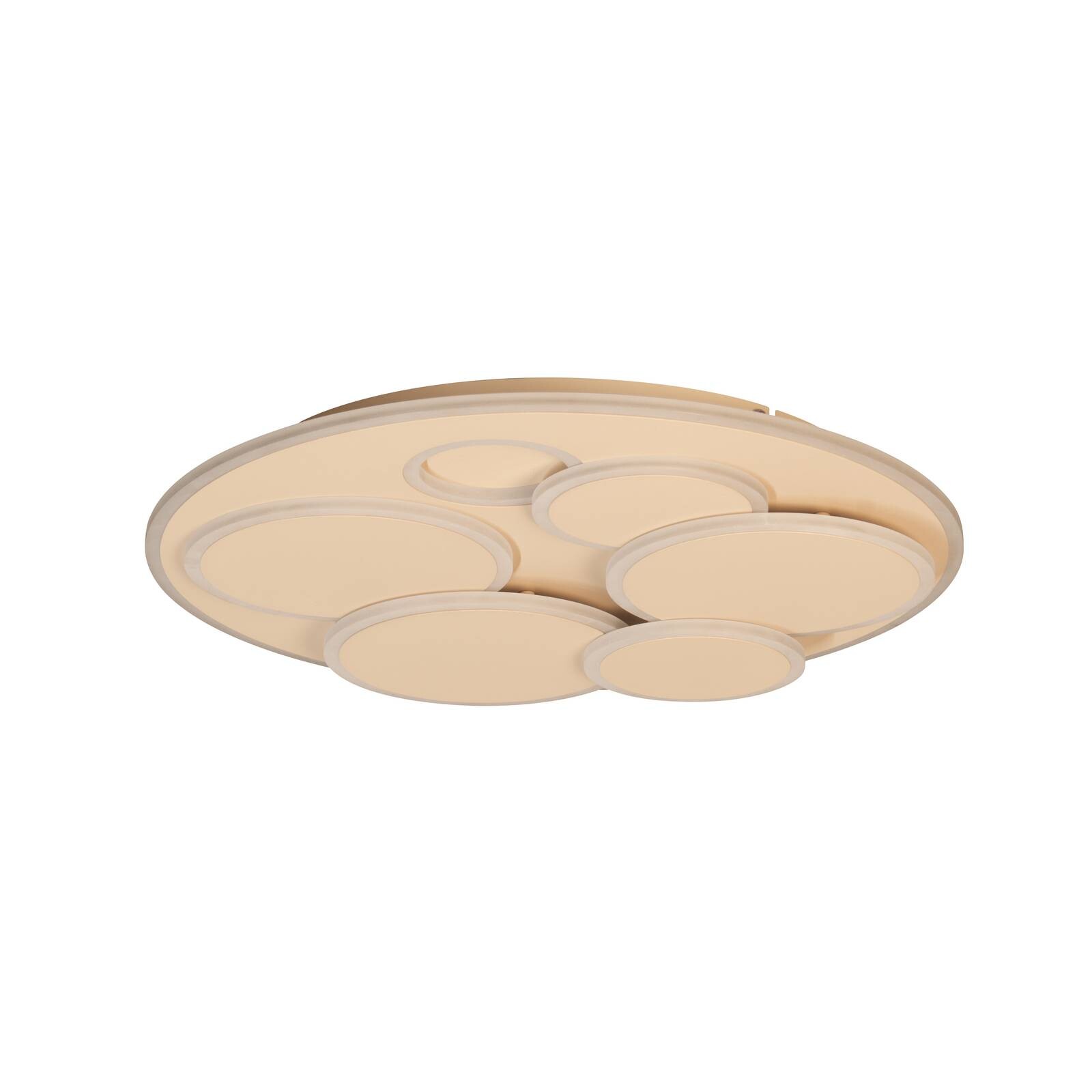 Stropné LED svetlo Dots, piesková farba, Ø 50 cm, kov/akryl, CCT